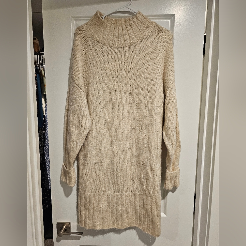 Beautiful Express Sparkly White Sweater Dress